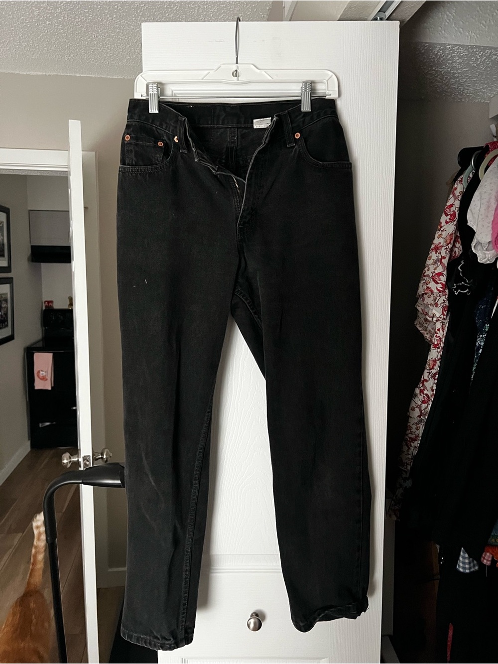 Vintage Levi's Black Straight Leg Jeans